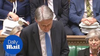 Philip Hammond jokes about John McDonnell's red book - Daily Mail