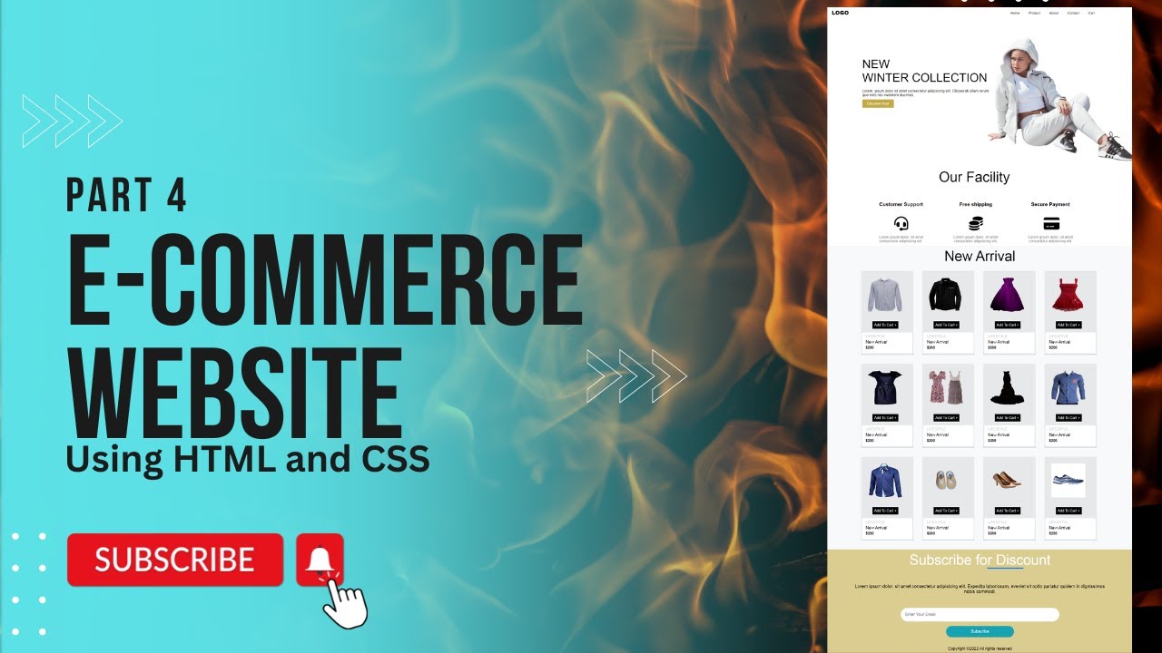 Create Ecommerce Website Using Html And Css|complete Website Using Html ...