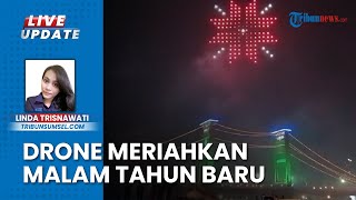 Penampilan Drone Show LED Pikat Perhatian Pengunjung saat Perayaan Tahun Baru di BKB Palembang