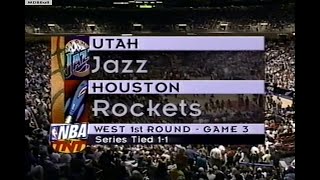 NBA On TNT - Jazz @ Rockets 1998 Playoffs G3!