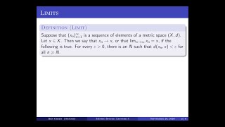 Metric Spaces - Lectures 5 & 6: Oxford Mathematics 2nd Year Student Lecture