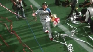 日本ハムファイターズ武田勝投手引退式　マリーンズファンも温かい声援！