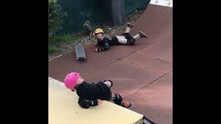 A cute video of Naz and Biggy fighting who goes on the skate ramp first #shorts
