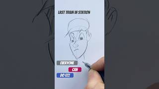 Easy cartoon head drawing.🚂 Sad trainman. Learning drawing. #drawing  #cartoon  #mesaman5000 #comic