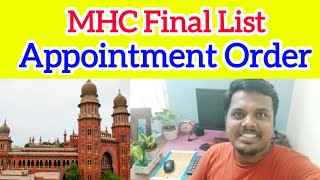 MHC Exam Final Selection List, MHC Driver Appointment Order 👍