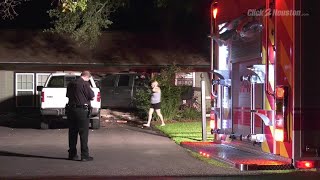 La Porte firefighter crashes pickup into house