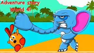 Adventure story Revenge of Chingu! World 4! Giant elephant boss! Jungles, clouds and castles!