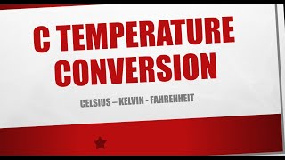 C #Programming Simple #Temperature #Conversion