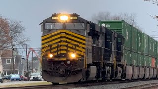 NS 8100 Nickel Plate heritage leads NS 28X at Manville NJ with a cool but weak P5 horn 11/29/2024