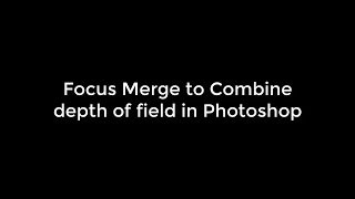 Focus Merge to Combine depth of field in Photoshop