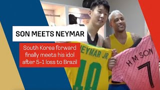 Son Heung-min meets Neymar and exchanged jerseys after Brazil thrash South Korea 5-1｜손흥민｜네이마르