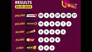 UWINN DRAW RESULT FOR 20-01-2025