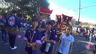 兵庫県加古川市平之荘神社秋祭り小野屋台 宵宮 法楽屋高見製菓前での練り