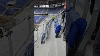 Rail seating installed at Everton's new stadium! 🏟️   #football #shorts #premierleague #stadium