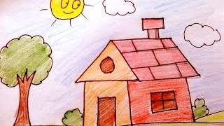 How To Draw a House For Kids