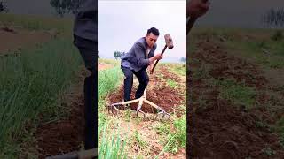 the claw every garden needs, easily using 3 headed hand fork #farming #farmer #farm