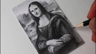 Como desenhar a Mona Lisa a mão livre  ( demonstração )