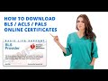 How to claim/download AHA BLS ACLS PALS Ecards.