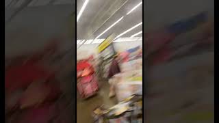 blowing off confetti cannon in Walmart pt2