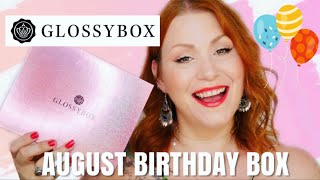 GLOSSYBOX AUGUST BIRTHDAY BEAUTY BOX CONTAINS A HUDA BEAUTY PRODUCT / UNBOXING V1