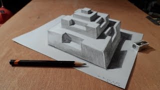 Drawing 3D Pyramid, Artistic Graphic