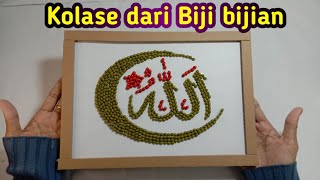 Membuat Kolase Kaligrafi dari Biji bijian