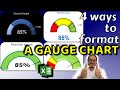 ⏲How to format a speedometer (gauge chart) in Excel - 4 different ways