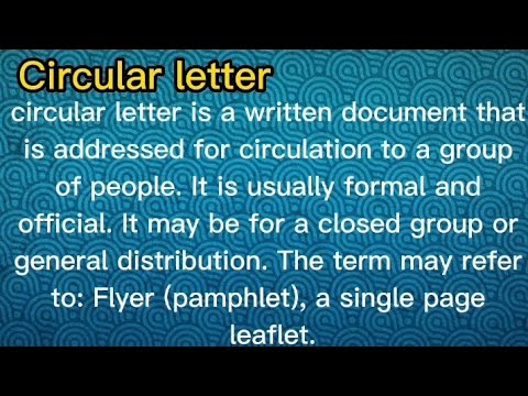 What are the types of circular letter?
