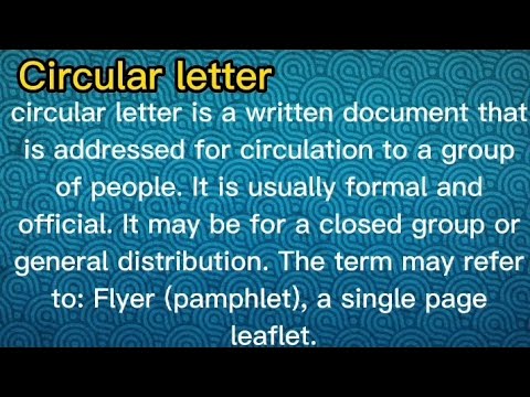 What Is Circular Letter ||types Of Circular Letter ||importance Of ...