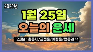 2025년1월 25일 (토) ❤️ 오늘의 운세 총운•금전운•애정운•행운의 색