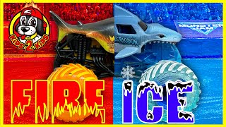 MONSTER JAM FIRE & ICE Monster Trucks Compilation - Racing & Freestyle Arena Challenge WITH WATER!