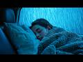 Goodbye Lassitude with Heavy Rain & Strong Thunder Sounds on The Car in Forest at Night