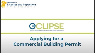 Applying for a Commercial Building Permit in eCLIPSE