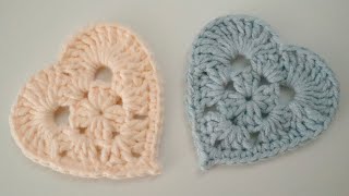 祖母格爱心图案｜How to Crochet a  Granny Heart Shape ｜Step by Step For Beginners｜Connieconnie