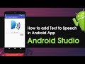 Android Studio Tutorial How to add Text to Speech in your Application