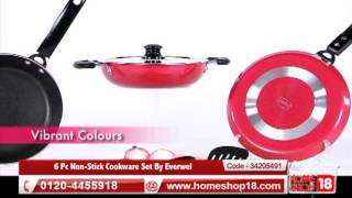 Homeshop18.com - 6 Pc Non-Stick Cookware Set By Everwel