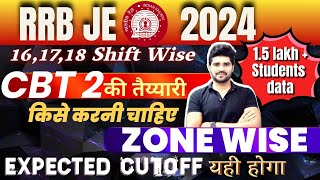 RRB JE 2024  Expected Cut OFF | CBT 02  की तैयारी किसे करना चाहिए | Zone wise 1.5 Lakh Student Data