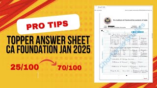 pro Max Tips CA Foundation January 2025 Account Paper | CA foundation Topper Account Answer Sheet