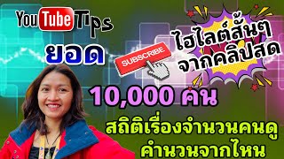 ไฮไลต์วิธีคำนวนยอดวิวต่อยอด Subscribes อยากรู้วิธีดันคลิป หาคลิปปัง สร้างยอดวิวช่องยูทูป