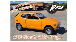 SOLD! $10,900 1972 HONDA Z600 COUPE I FAMILY OWNED 100% ORIGINAL CAR RUNS OUTSTANDING!