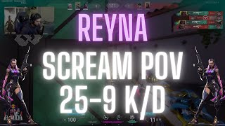 KC ScreaM POV Reyna on Sunset 25-9 K/D (VALORANT Pro POV)