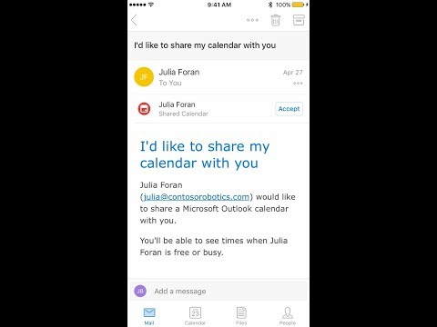 Accept a shared calendar in Outlook for iOS Accept a shared calendar in Outlook for iOS