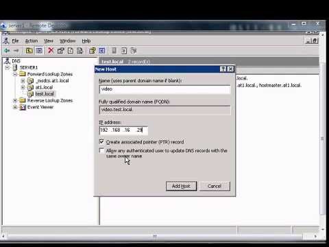 Create A Host Record (A) In Windows DNS - YouTube