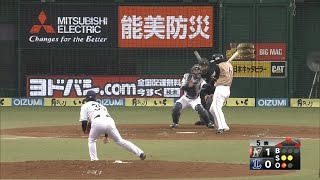 【プロ野球パ】イタッ！牧田の球が中田に直撃･･･押し出しデッドボールに 2015/03/15 L-F