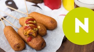 20 perces sajtos corn dog recept | Nosalty