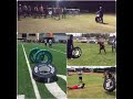 rugby and football players hitting the tackle tube