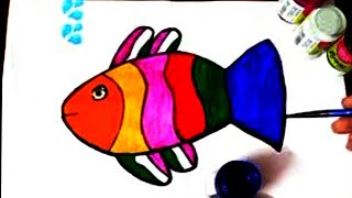 Let's Draw A Magical Fish | How to draw a fish coloring and painting | मछली का चित्र #drawing