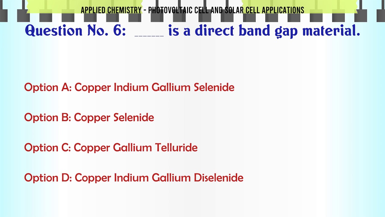 MCQ Questions Photovoltaic Cell And Solar Cell Applications With ...