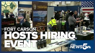 Fort Carson held a hiring event to help service members, veterans, and spouses find jobs