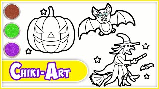 Drawing Halloween Things | How to Draw a Bat | Halloween Drawings and Coloring For Kids | Chiki Art
